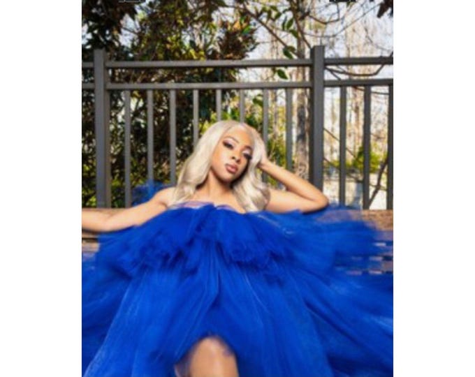 Elegant Blue Tulle Fashion Poster - Chic Home Décor