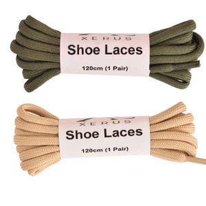 XERUS Shoe lace Olive Green Beige Round 120cm pack of 2pair 4mm Green flat canvas sneakers Beige sports Hiking Boot Laces Trekkig Shoelaces
