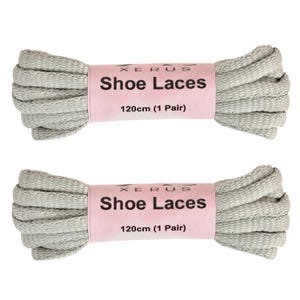 Light Grey Round Boot Laces (120cm, 2 Pair): Hiking, Trekking, and Safety Shoelaces