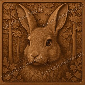 Realistic Bunny Laser Engraving File | PNG | Rabbit Forest Art | Woodland Animal | Digital Download