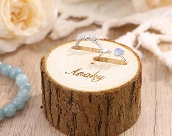 Ringdoos met dubbele sleuf, aangepaste ringdoos, gegraveerde ringdoos, voorstel ringdoos, verlovingsringdoos, hout ringdrager, monogram ringdrager