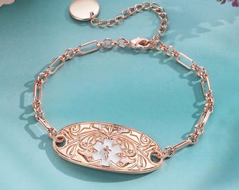 Medical Text/QR Code Bracelet,ID Bracelet Women,Custom Medical ID,qr Code Medical,Diabete Bracelet,Medical Alert id,Emergency Bracelet