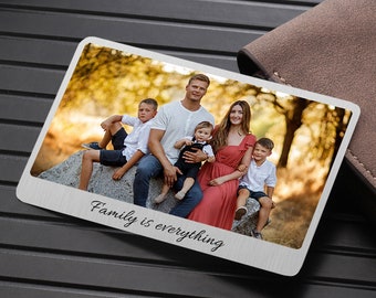 Portrait Landscape Photo Wallet Card, Metal Keepsake Gift, Gift Customized Card for Grandparents, Husband, Wife Dad, Mom, Friends