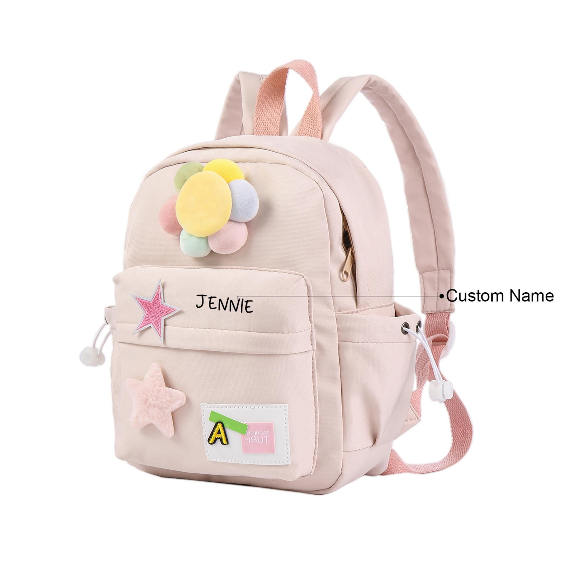Personalized Nylon Children's Backpack for Preschool Girls With Cute