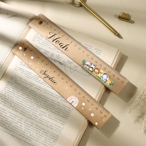 Règle, élèves du primaire, règle personnalisée, règle en bois, rentrée des classes, cadeau d'admission, cadeau de présentation de l'école, cadeau pour étudiant