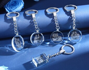 2D Crystal Keychain,Personalized Keychain,Couple Love Keychain,Photo Keepsake,Custom Keychain,Keychain Gift,Custom Keyring,Handmade Keychain
