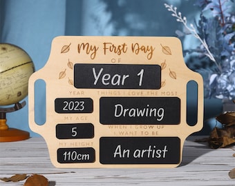 Personalized School Sign,Wooden First Day of School Sign,Back to School Photo Prop,Custom First & Last Day School Board,Milestone Sign