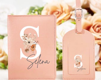 Personalized Passport Holder,Initial Luggage Tag,Custom Passport Wallet,Holiday Gift,Custom Bridal Party Gifts,Travel Gifts,Bridesmaid Gift