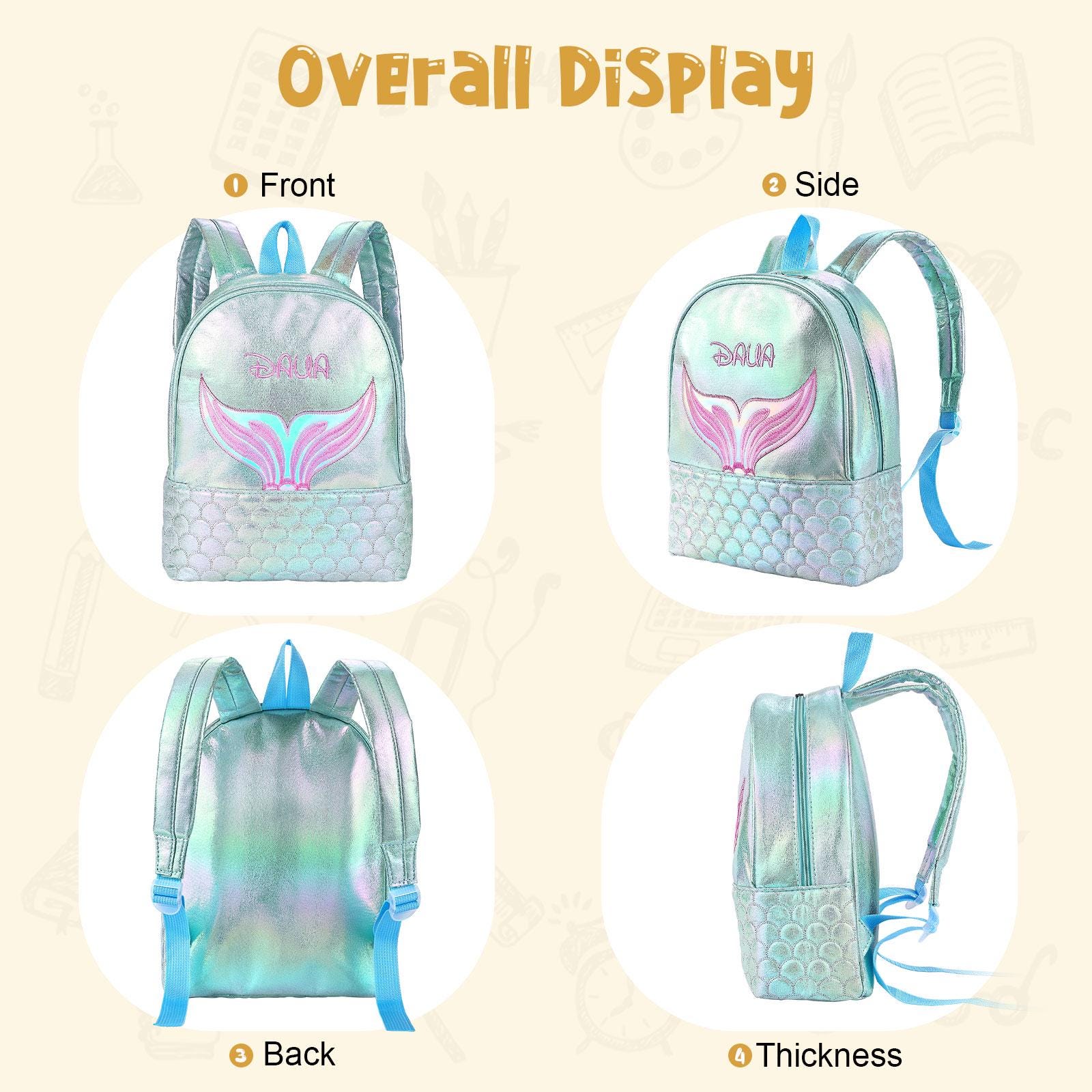 Mermaid Book Bag for Student,Custom Name Backpack,School Book Bag,Backpack for Kids,Back to School,Flower Girl Gift,Girls Backpack,Kid Gifts