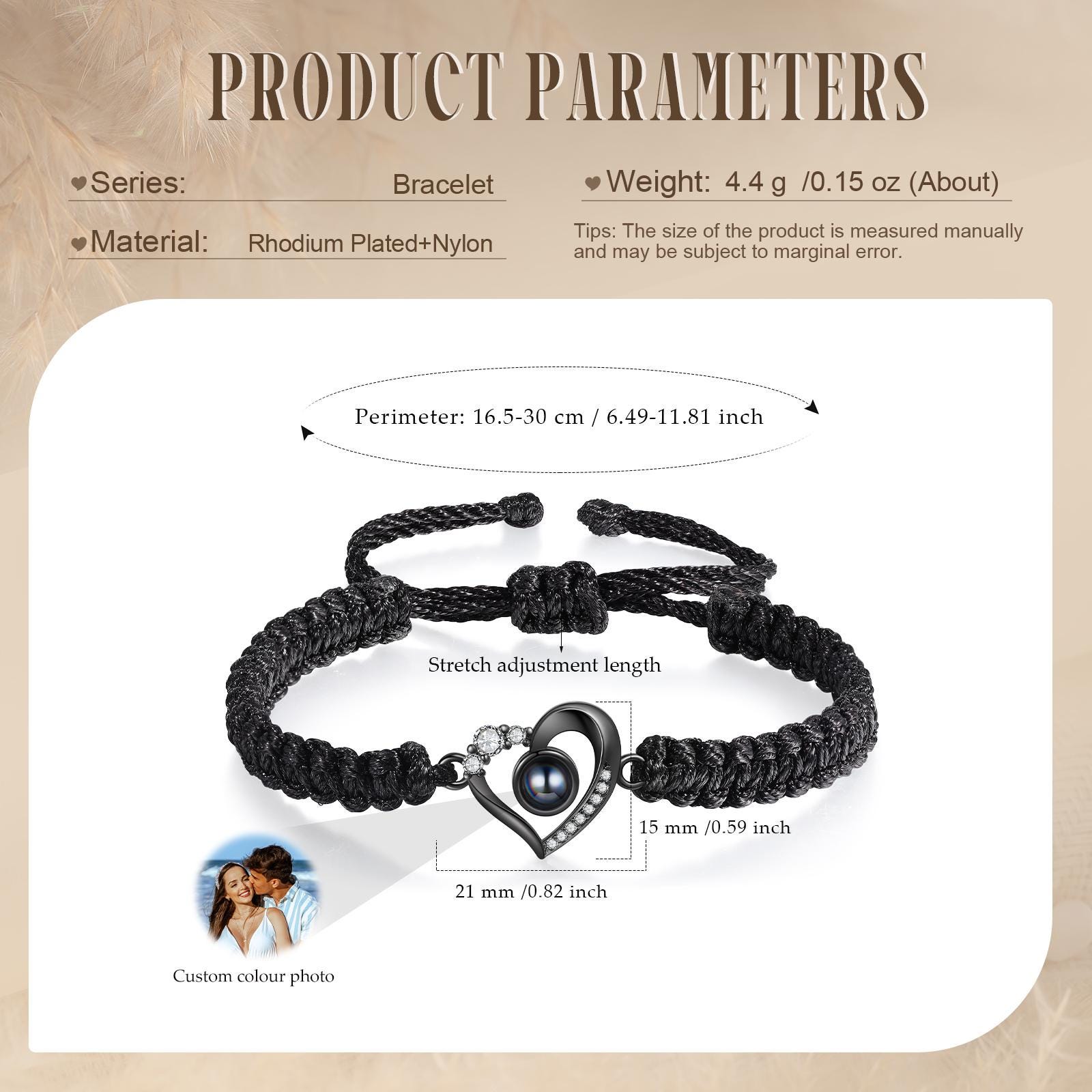 Bracciale Personalizzato Con Proiezione Di Foto E Ti Amo In 100 Languages Birthday Anniversary Gift For Man