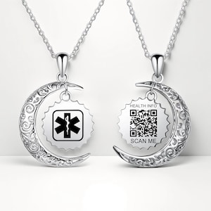 Collier d&#39;identification médicale, plaque d&#39;identification médicale, collier personnalisé, collier pour femme, alerte médicale personnalisée, alerte médicale, médical personnalisé, bijoux médicaux