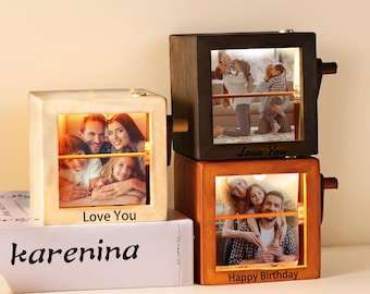 Custom Wooden Photo Box,Mothers Day Gift,Custom Flip Book Frame Animation Machine,Creative Gift for Home Decor,Photo Decoration,Photo Box