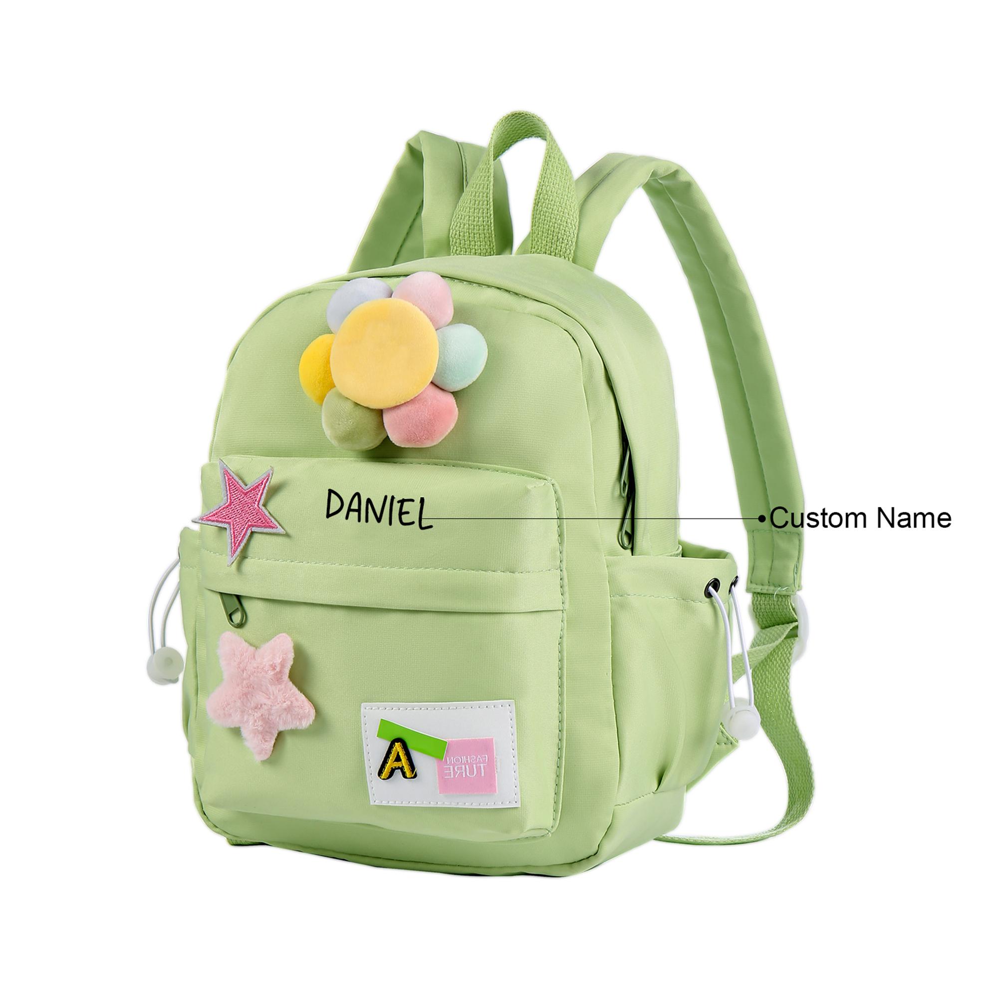 Personalized Nylon Children's Backpack for Preschool Girls With Cute