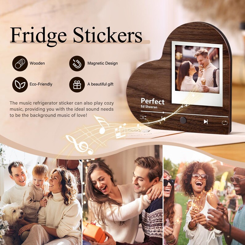 Kundenspezifisches Musik-Kühlschrank-Magnet, 18 Arten Musik-Geschenk-Magnete, lustige Magneten, Küchen-Dekor, Foto-Magnet, kundenspezifischer Magnet, Neuheit-Magnet-Geschenke, Geschenke Bild 2