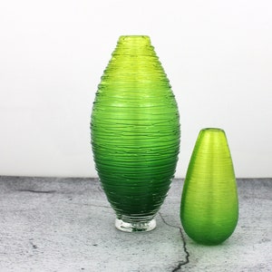 Shimmer Vases in Ombre Greens |Blown Glass Vase | Handmade in USA |The Furnace: a glassworks | Corey Silverman
