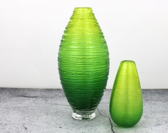 Shimmer Vases in Ombre Greens |Blown Glass Vase | Handmade in USA |The Furnace: a glassworks | Corey Silverman