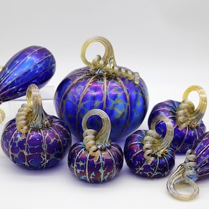 SETS: Cobalt Blue Pumpkin Sets - Blown Glass - multiple configurations |The Furnace a glassworks | Corey Silverman
