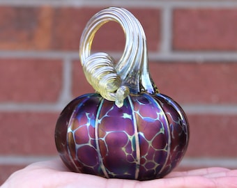 Amethyst Purple Glass Pumpkins - Blown Glass- multiple sizes/shapes | Handmade in the USA |The Furnace a glassworks | Corey Silverman
