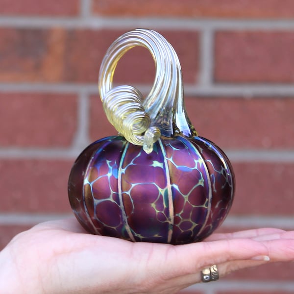 Amethyst Purple Glass Pumpkins - Blown Glass- multiple sizes/shapes | Handmade in the USA |The Furnace a glassworks | Corey Silverman