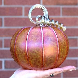 Sunrise Orange Pumpkins - Blown Glass Pumpkins - Individual in multiple sizes/shapes | The Furnace a glassworks | Corey Silverman