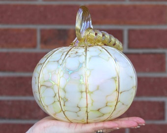 Ivory White Pumpkins - Blown Glass Pumpkins - multiple sizes/shapes | Handmade in the USA |The Furnace a glassworks | Corey Silverman