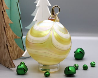 Ribbon Ornaments | Blown Glass Orbs | The Furnace: a glassworks | Artist Corey Silverman