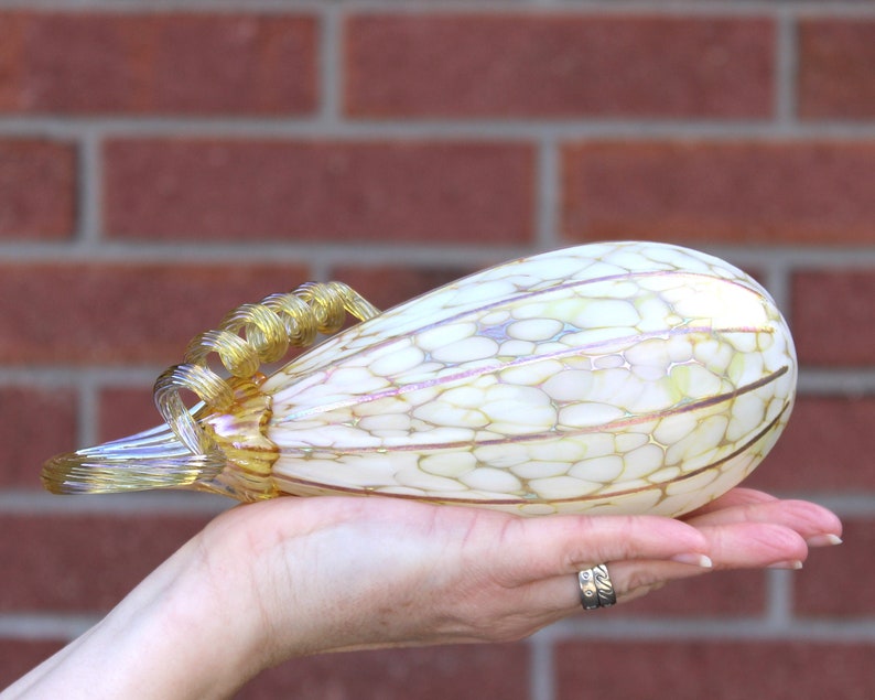 Ivory White Pumpkins Blown Glass Pumpkins multiple sizes/shapes Handmade in the USA The Furnace a glassworks Corey Silverman image 4