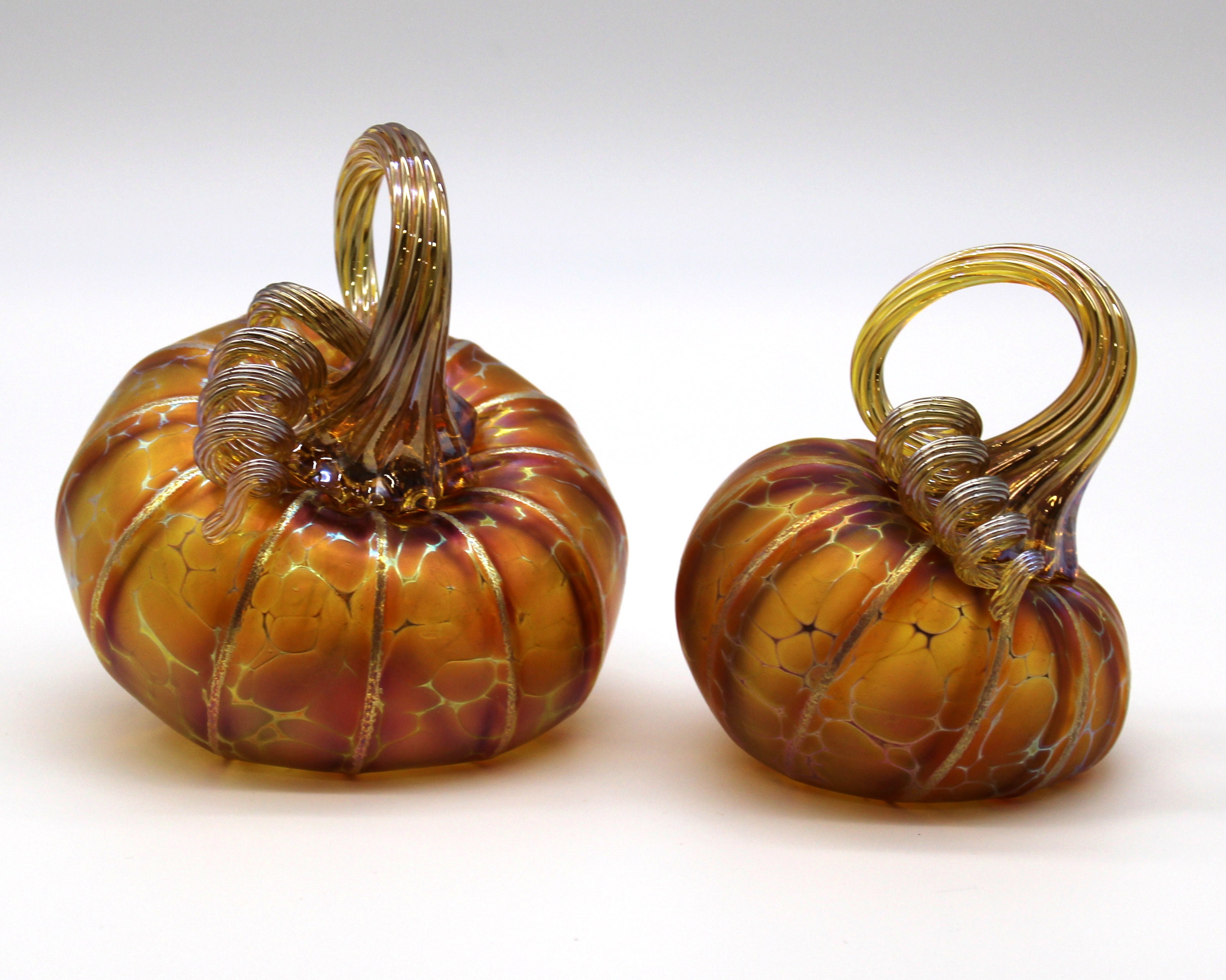 SETS: Gold Ruby Pumpkin Sets - Blown Glass - Multiple Sets |the Furnace ...