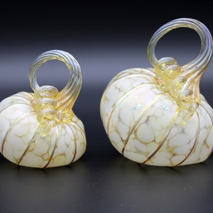 Ivory White Pumpkins Blown Glass Pumpkins multiple sizes/shapes Handmade in the USA The Furnace a glassworks Corey Silverman image 9