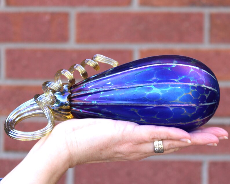 Cobalt Blue Glass Pumpkins Blown Glass Multiple - Etsy