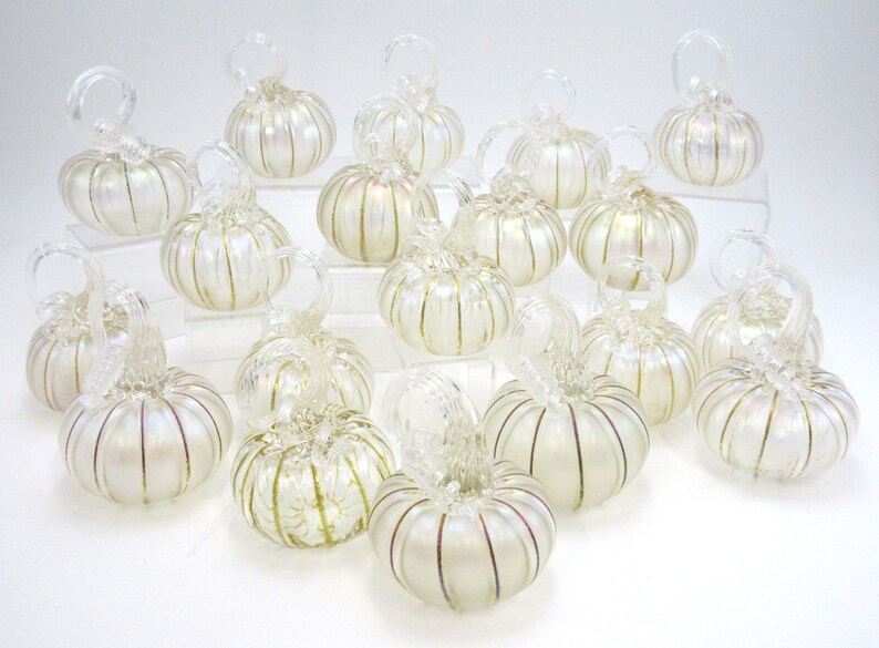 Cinderella Glass Pumpkins frosted clear small glass | Etsy