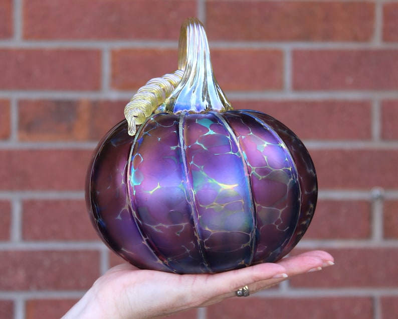 Amethyst Purple Glass Pumpkins Blown Glass multiple | Etsy