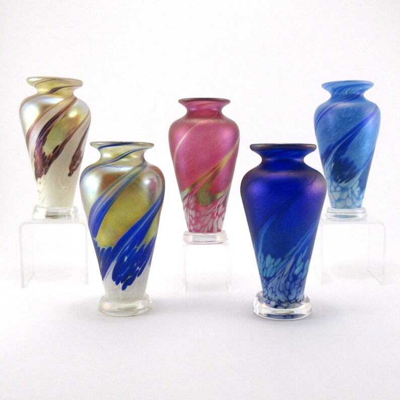 Flower Bud Vases Blown Glass Vase Handmade in the USA the Etsy