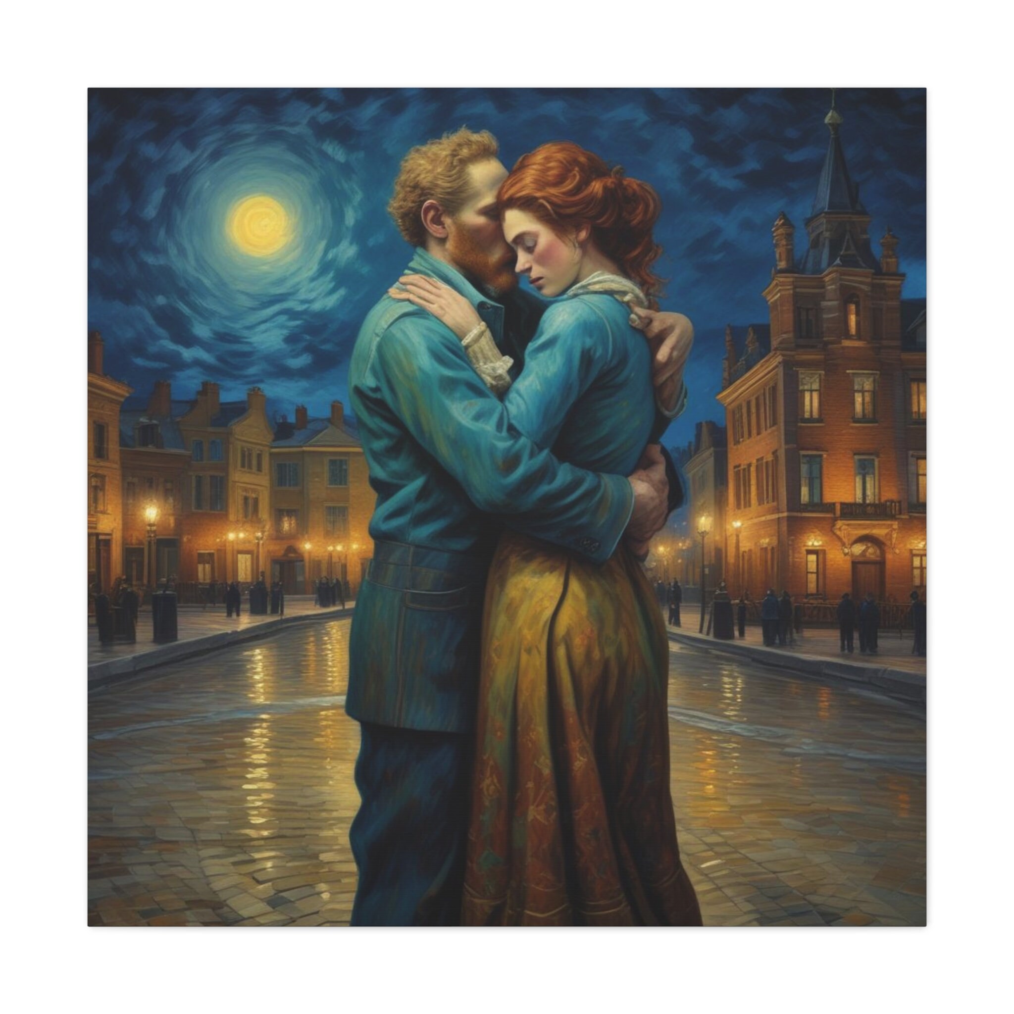 Man and Women Hugging Art Print Matte Canvas, Stretched, 1.25 - Etsy