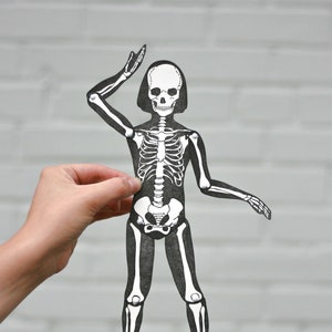 letterpress Skeleton articulated figure
