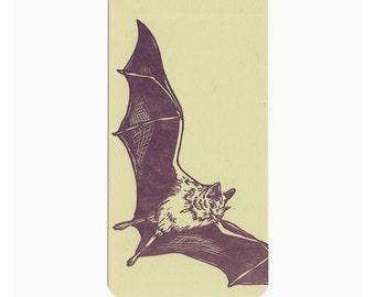 letterpress Brown Bat jotter notepad