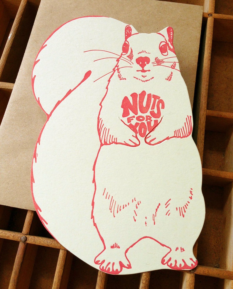 squirrel letterpress gift card image 5