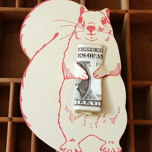 squirrel letterpress gift card image 2