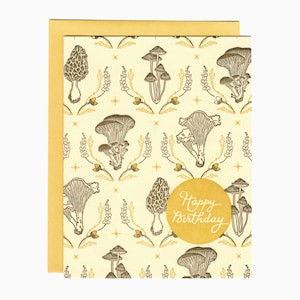 Karte zum Geburtstag mit Pilz Wald