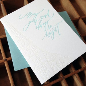 letterpress Betsy Dunlap calligraphy bright road map card image 1