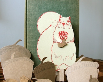 carte cadeau typographique écureuil