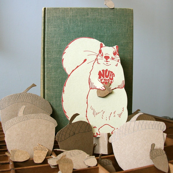 squirrel letterpress gift card