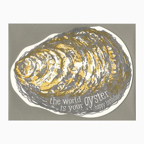 oyster birthday letterpress card