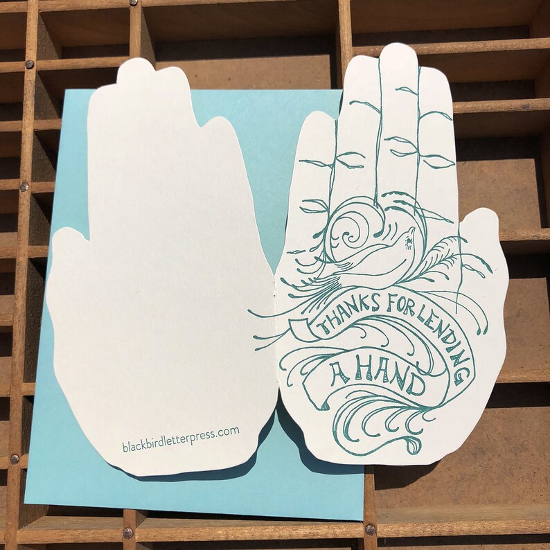 letterpress thanks for lending a card