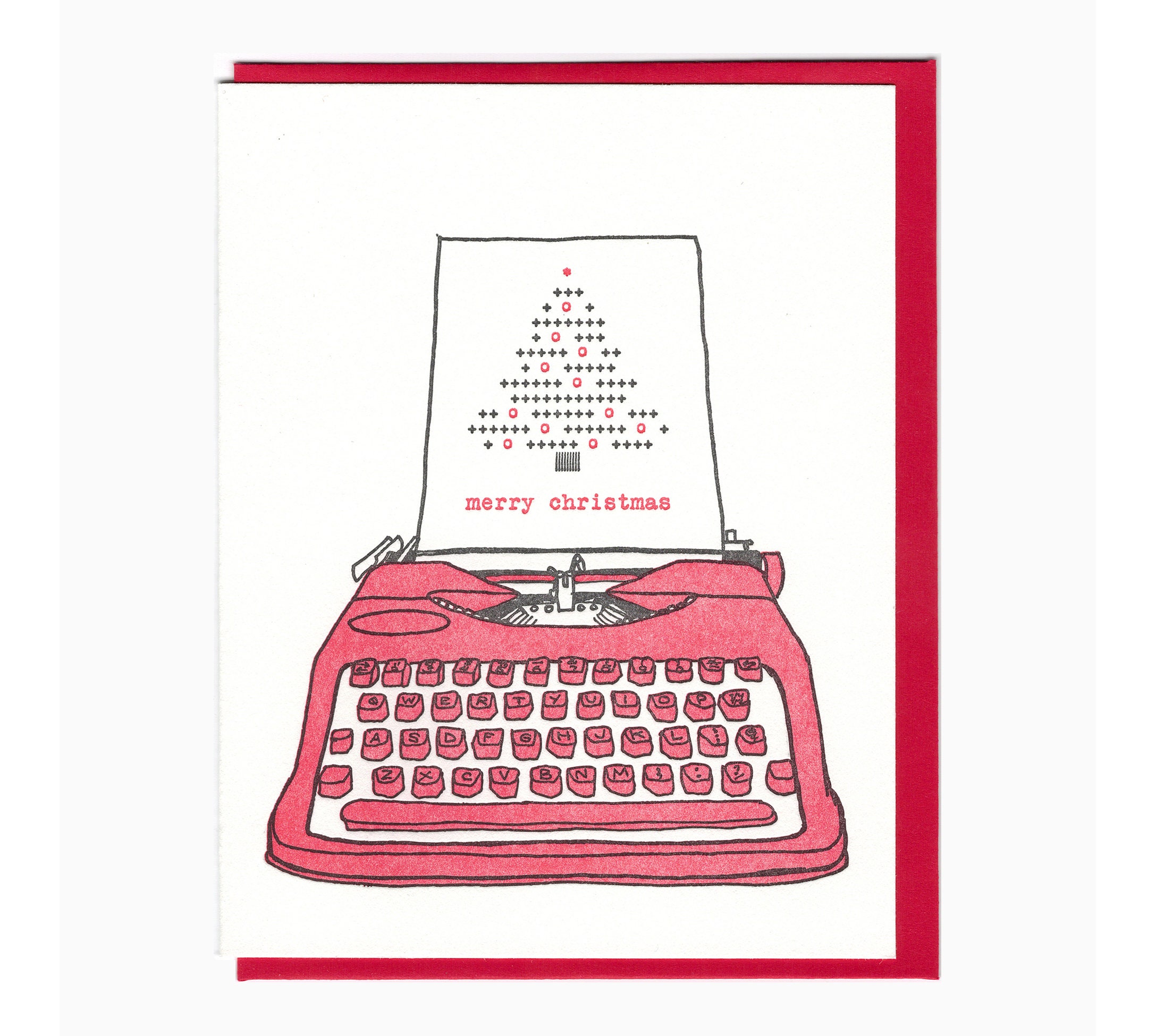 letterpress christmas typewriter cards set of 6 Etsy