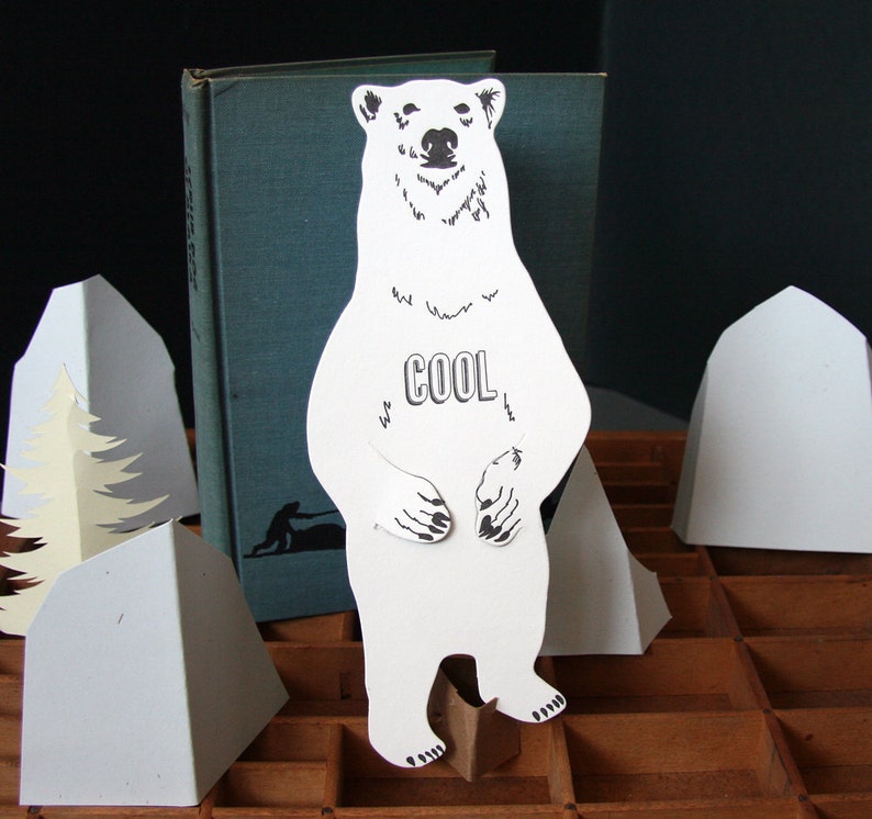 Polar bear letterpress gift card image 5