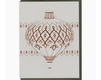 letterpress ornament card copper foil