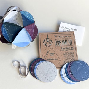 icosahedron letterpress ornament diy