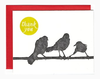 birds on a wire thank you card