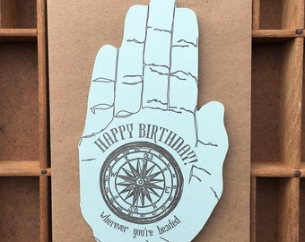 letterpress happy birthday hand card